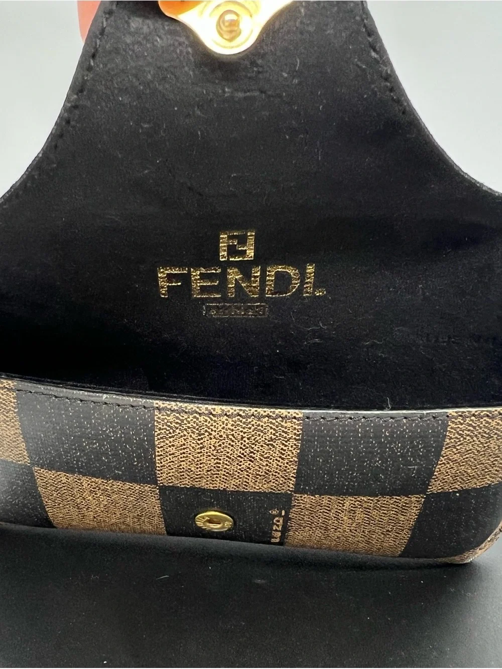 Fendi Eyewear Cases Lot Black FF Monogram & Brown Checkered Sunglasses Cases